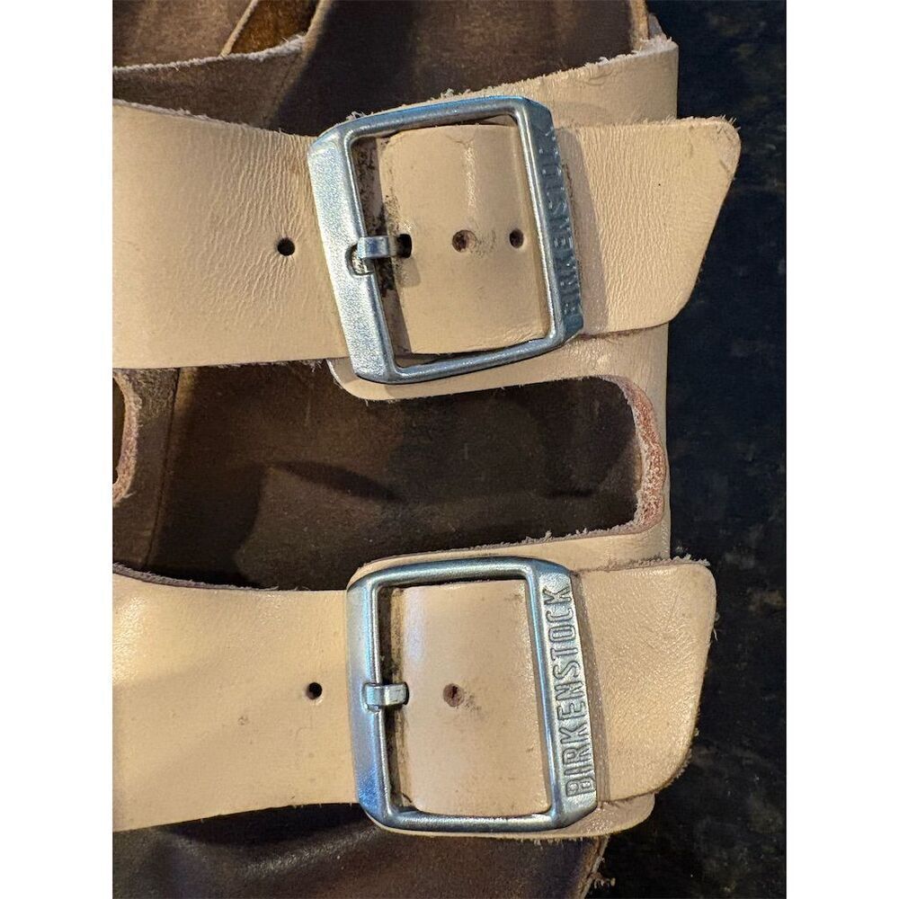 Birkenstock Arizona Women's Sandals Size 6 Ivory Leather Slip-On - Picture 3 of 16